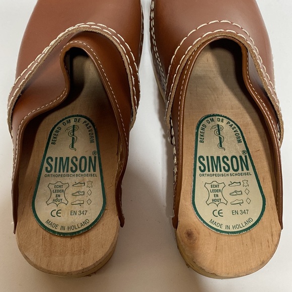 NWOT SIMSON Orthopedic Dutch Leather Clogs - Picture 9 of 16